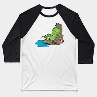 Relaxing Fishing Frog Baseball T-Shirt